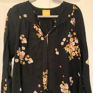 Anthropologie Maeve Floral Buttondown Blouse